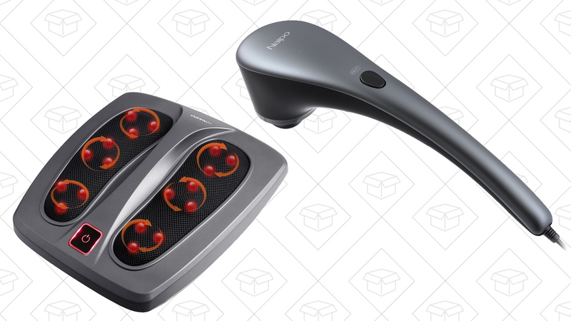 Naipo Foot Massager, $56 with code R5D32NH9 | Naipo Handheld Percussion Massager, $28 with code findme33